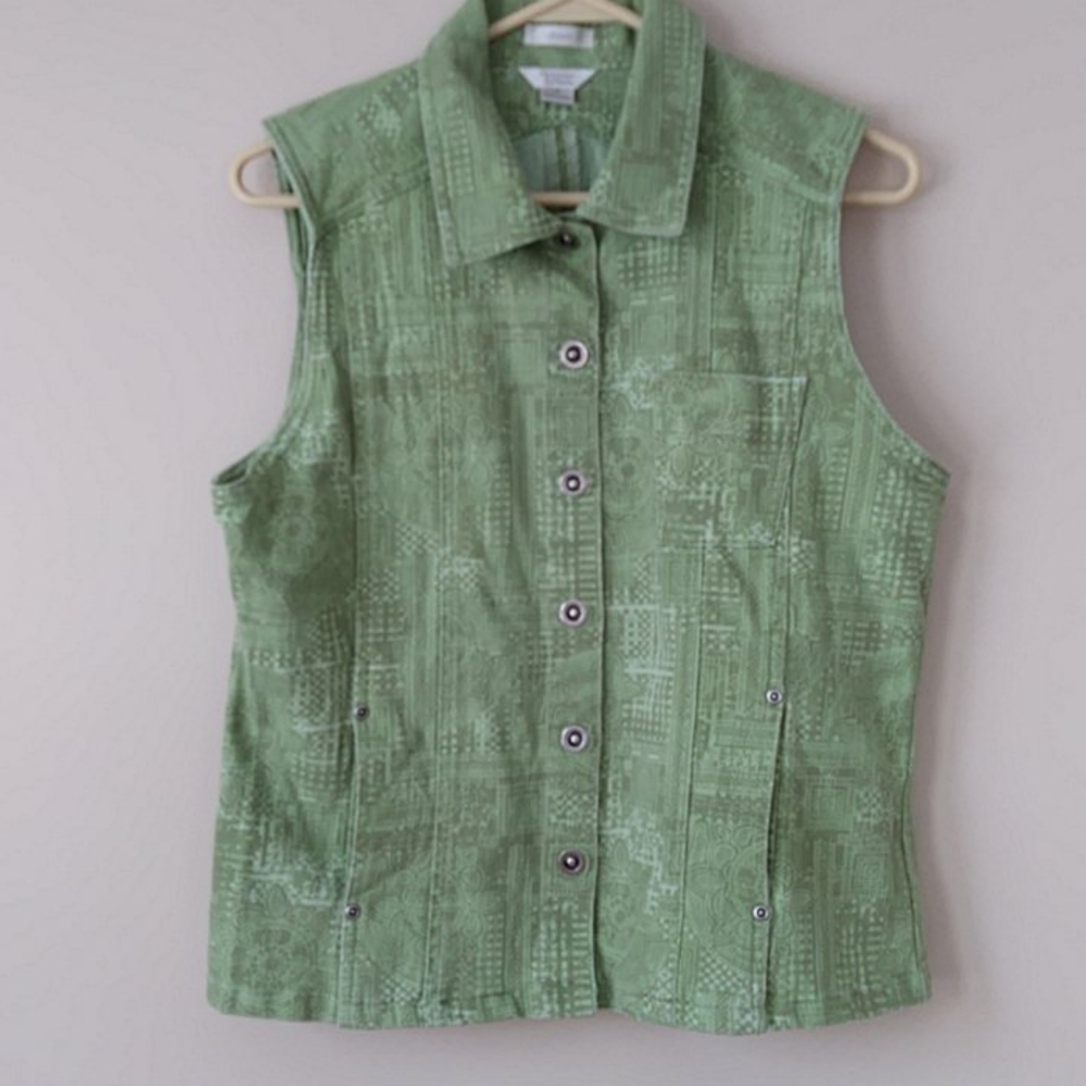Sage Green Vintage Vest Size Medium